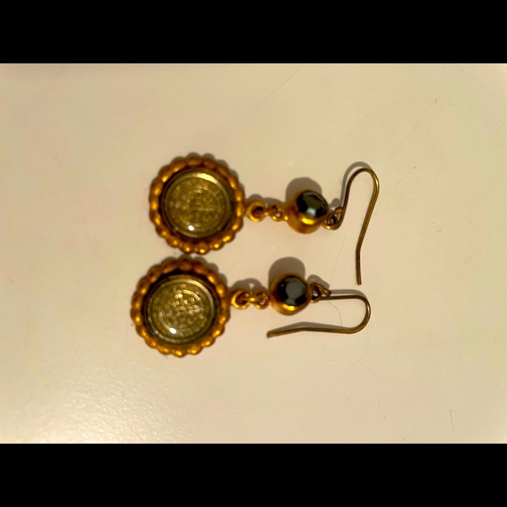 Gold drop earrings